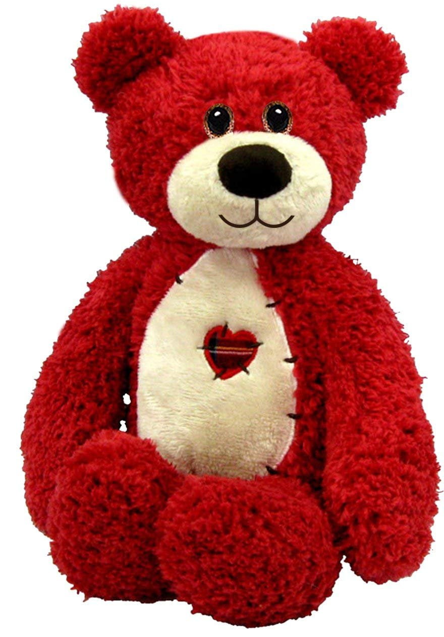 Plush Brown Holiday Teddy Bear with Red and Green Scarf and Hat 10.5-inch 