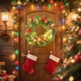 thumbnail image 2 of YWIYIUD Christmas Lighted Wreath, 12inch Christmas Lighted Berrys Wreaths for Front Door, Light up Christmas Wreath, Xmas Wreath Front Door Artificial Green Garland Hanging for Party Wall Decor, 2 of 6