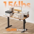 thumbnail image 3 of 47.2 Inch Electric Standing Desk with Double Drawers & Stand up Desk with Storage Shelf, Height Adjustable Ergonomic Home Office Desk with Hooks, Computer Workstation for Home and Office, Rustic Brow, 3 of 8