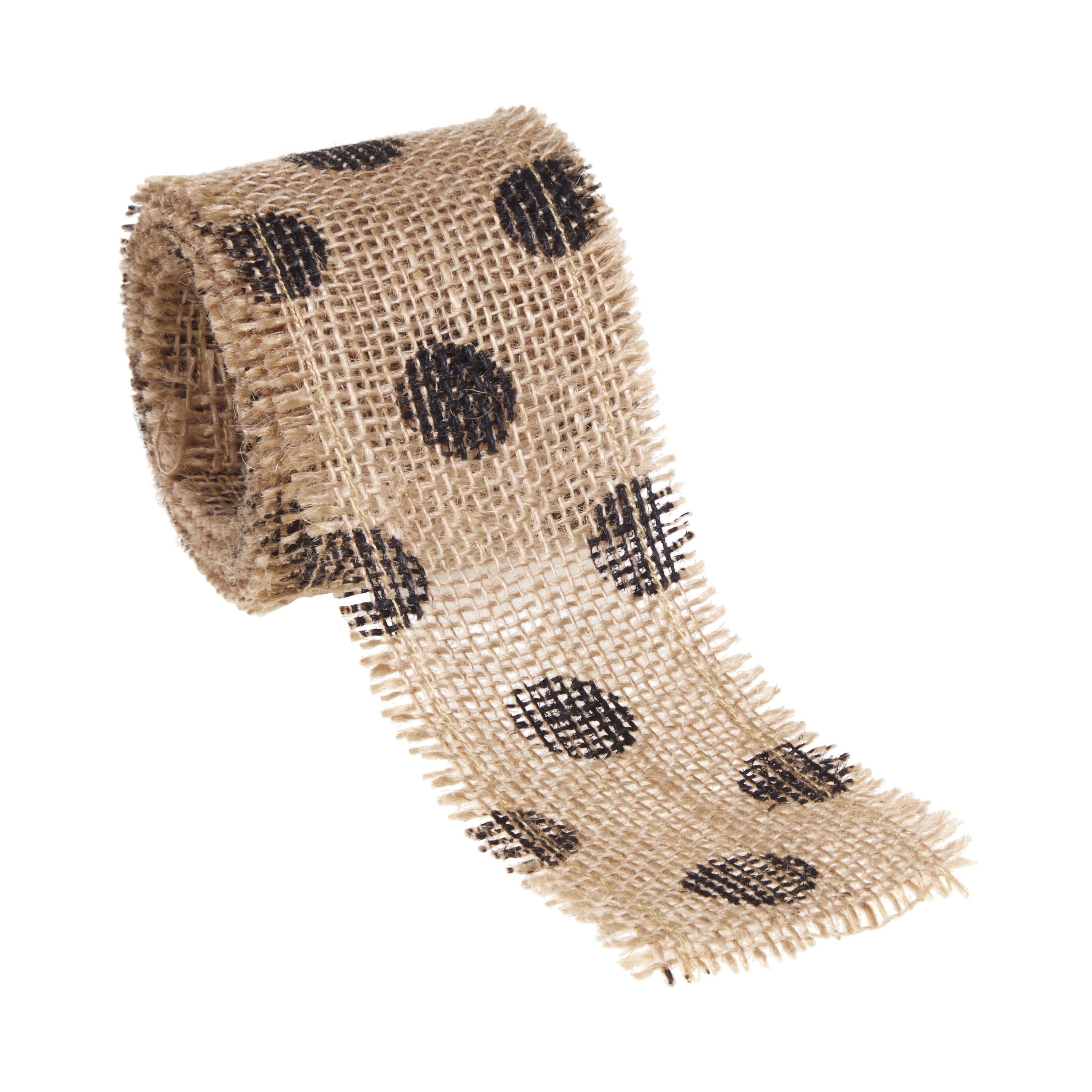(2 pack) Love, Laugh, Craft Natural Burlap Ribbon, 2.5"W x 3-Yds, Multi-color