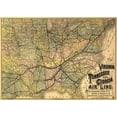 thumbnail image 2 of Vintage Maps 18x14 White Modern Wood Framed Museum Art Print Titled - Virginia Tennessee and Georgia Air Line 1882, 2 of 4