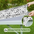 thumbnail image 6 of Gray Soccer Balls Pattern Square Fitted Tablecloth with Elastic Edge,Square Table Cover,Washable Elastic Table Cover for Home Kitchen Party Decor 34"x34", 6 of 6