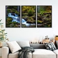 thumbnail image 3 of IDEA4WALL 3 Piece Framed Canvas Wall Art for Living Room, Bedroom Waterfall in Deep Forest of Croatia Canvas Prints for Modern Home Decoration Ready to Hang, 3 of 4