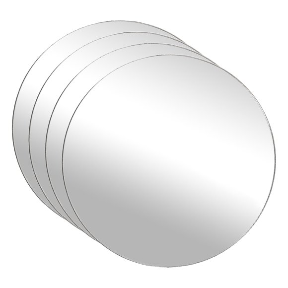 Uxcell 4Pcs Shatter Proof Acrylic Mirror, 2" Circle Round Corner Mirror(Self Adhesive, Safety, Shatterproof) Suited to Bathroom Science Home Gym Wall Decor