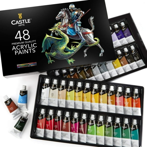 Castle Art Supplies 48 x 22ml Acrylic Paint Set Allinclusive Set for