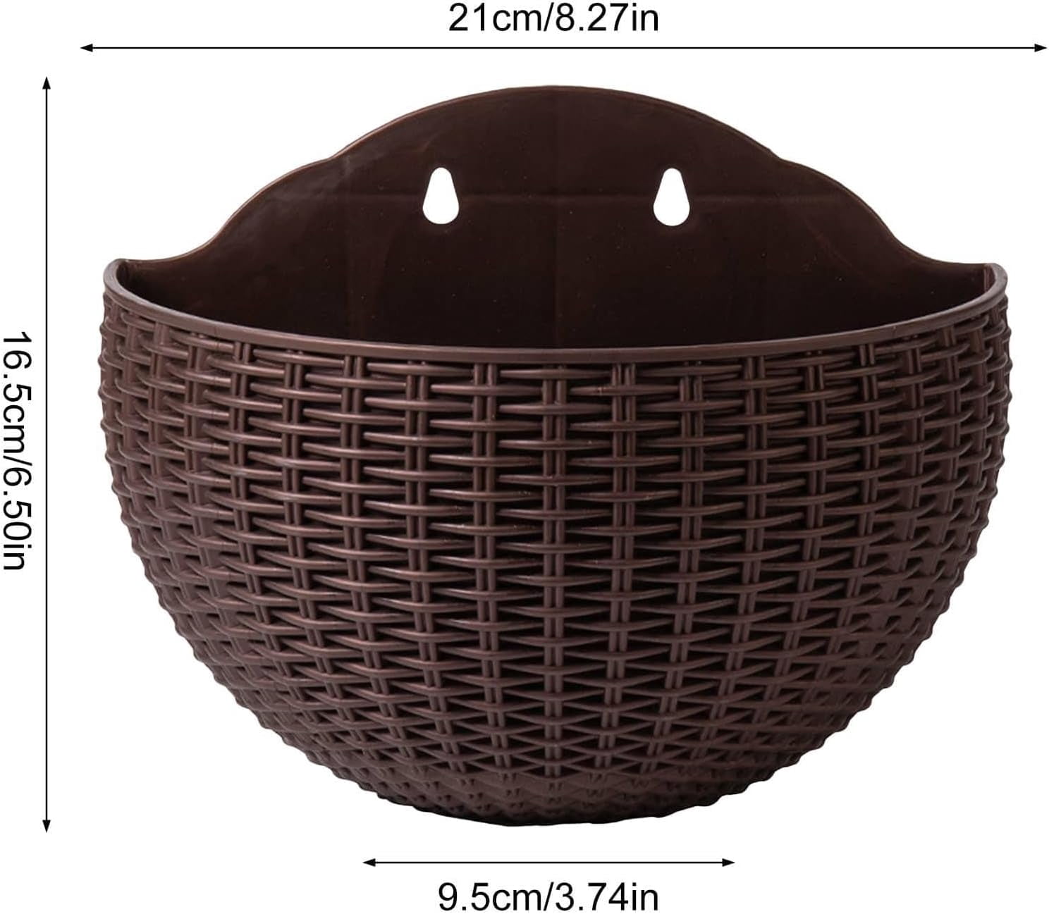 Generic Hanging Wall Planter 2Pcs Imitation Rattan Semicircle