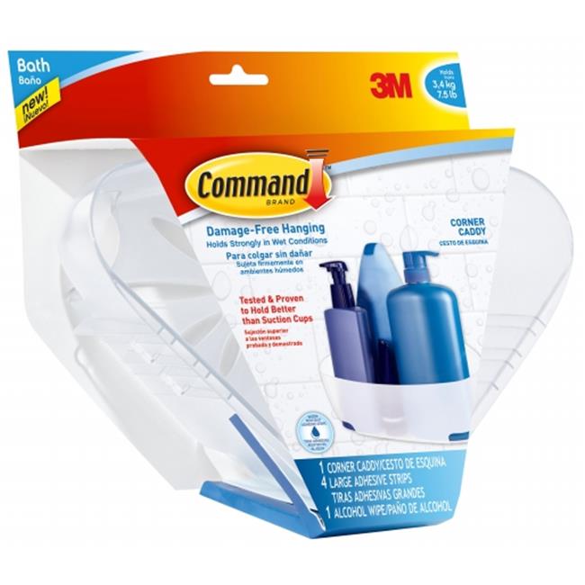 3m BATH12ES Command Corner Caddy With WaterResistant Strips Walmart