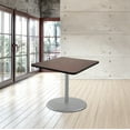 thumbnail image 2 of Hampden Furnishings Bennet Collection Steel Frame 36" Square Top, Round Base, 30" Height, Cafe Table Grey Frame/Mahogany Top, 2 of 5