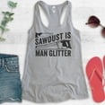 thumbnail image 2 of Sawdust is Man Glitter Tank Top, Ladies Racerback Tank Top, Tools Tank, Handyman Tank, Carpenter Tank, Heather Gray, Large, 2 of 3