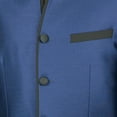 thumbnail image 3 of Slim Fit Mandarin Banded Collar Nehru Trimmed Suit w/1 Pair Socks - Blue 42S, 3 of 3
