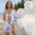 thumbnail image 6 of Xixirimido Colorful Tie-dye Print Women's Long Sleeve Button Down Beach Cover Up Shirt Dress with Chest Pocket, Casual Swimsuit Cover Up for Summer Vacation, Size S, 6 of 7
