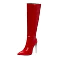 thumbnail image 4 of Stiletto Knee High Boots for Women Ladies Sexy Fashion Leather Pointed Toe Dress Pumps Knee Length Long Tall Boots, 4 of 5