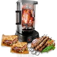 thumbnail image 1 of NutriChef Four Vertical Rotatif de Comptoir - Machine à Shawarma Rôtissoire, Machine à Kebab, Résistant aux Taches et Écoénergétique avec Porte Résistante à la Chaleur, Comprend un Support à Kebab avec 7 Brochettes (PKRTVG34), 1 of 4