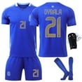 Puoters 2024 Argentine Away Football Uniform No. 10 Messi 11 Dimeria