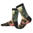 thumbnail image 2 of Xecao Cute Kitten Water Lilies Print Crew Socks for Men and Women, Men's Soft Moisture-wicking Sock, 2 of 7