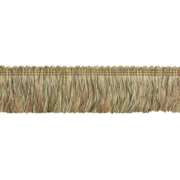 1 3/4" (4cm) Baroque Collection Decorative Brush Fringe Trim # 0175BB,, Garden Beige #6939 (Light Beige, Olive Green, Light Gold) 5 Yards (15 ft/4.5m)