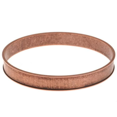 Channel Set Bracelet - Antiqued Copper Plated Round Channel Bangle Bracelet - 2 3/4 Inch