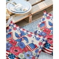 thumbnail image 2 of Pack of 2 Outdoor Pillow Covers, 4th of July Independence Day Patriotic Red Blue Flowers Waterproof Square Throw Pillowcase Cushion Decorative Pillow Covers for Couch Patio Tent, 20x20 in, 2 of 6