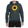 thumbnail image 2 of Sunflower Christian Faith Cross Inspirational/Christian Unisex Graphic Hoodie Sweatshirt, Charcoal, 2XL, 2 of 3