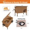 thumbnail image 3 of MUCHENGHY Outdoor Heated Cat House, Weatherproof Insulated Feral Shelter for Winter, 2 Doors & Openable Roof, Brown, 3 of 7
