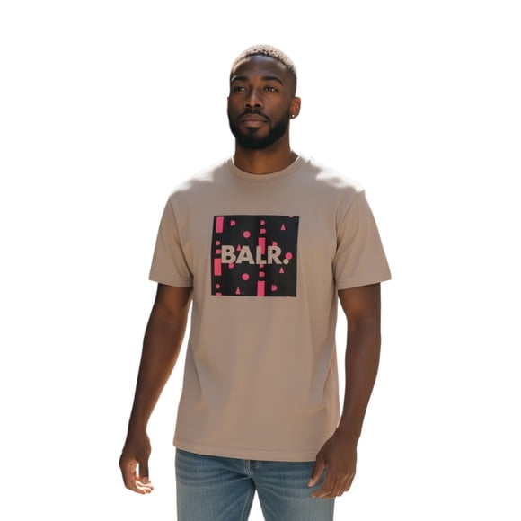 Playera T-Shirt BALR Repeat Box Warm Taupe