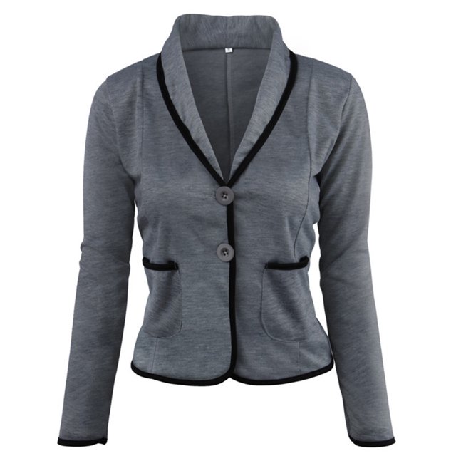 Guardurnaity Traje de manga larga a la moda para mujer, chaqueta informal, abrigo ajustado, cárdigan, prendas de vestir, Top Abrigos y chamarras Gris oscuro METRO