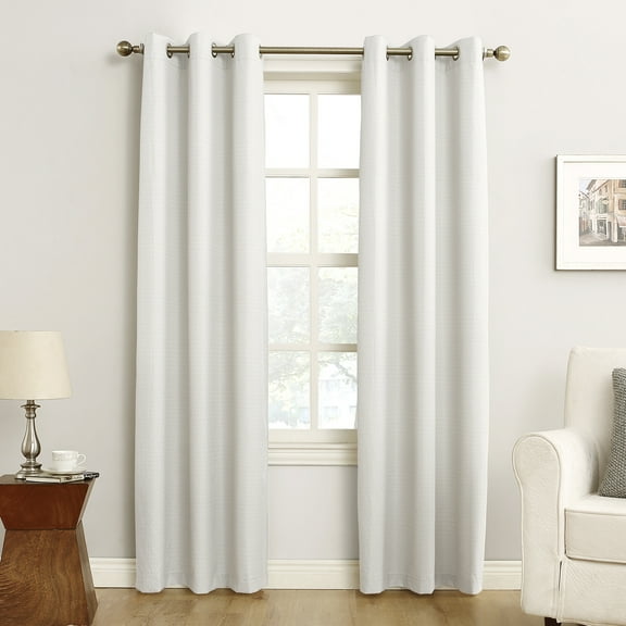 Sun Zero Cooper Thermal Insulated Room Darkening Grommet Curtain Panel, 40"X63", White (Single Panel), 40"X63", White
