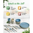 thumbnail image 6 of Wheat Straw Dinnerware Set with Reusable Cutlery Utensils Unbreakable Dinnerware Set Dishwasher Safe, 6 of 7