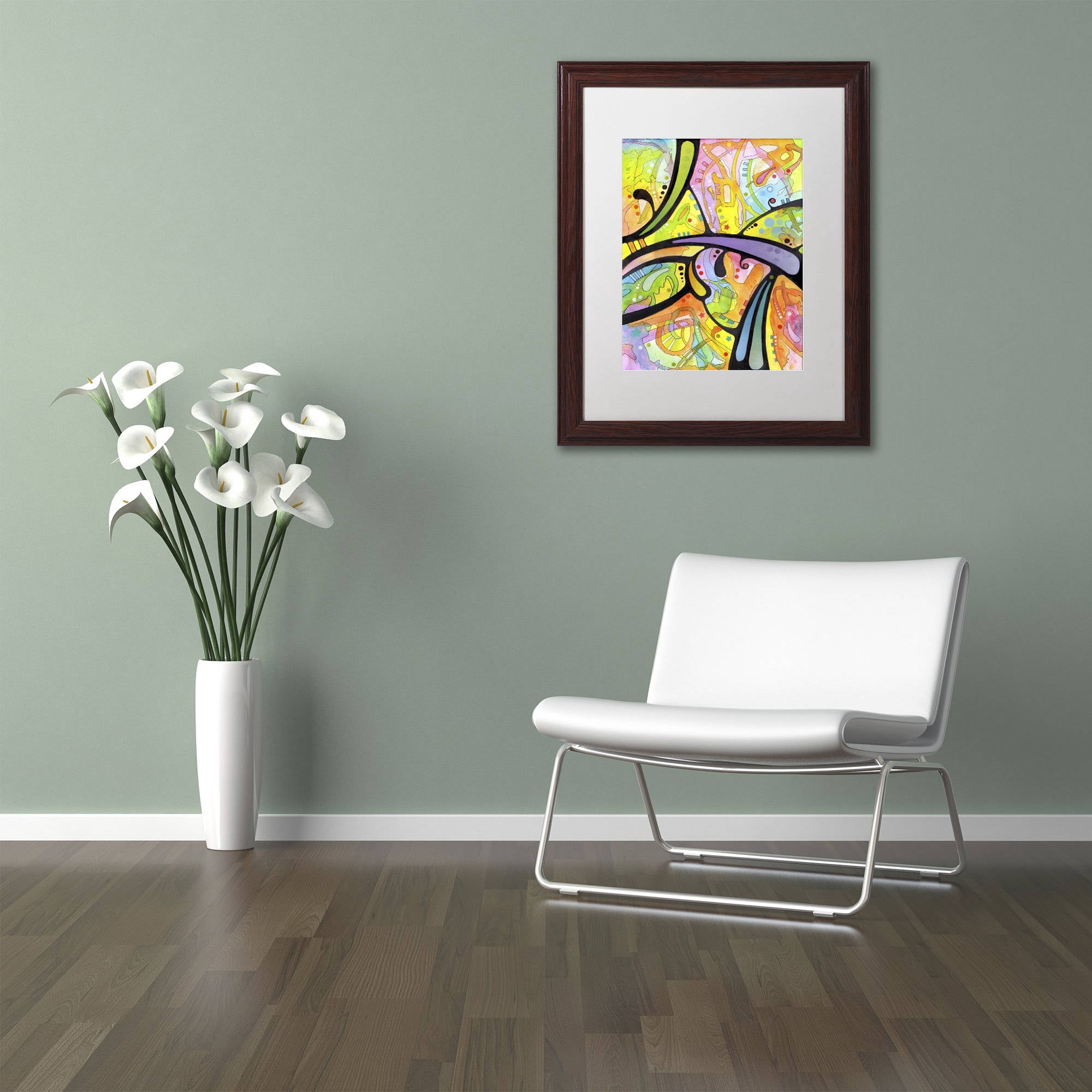 Trademark Fine Art "Abstract" Canvas Art by Dean Russo, White Matte, Wood Frame