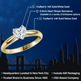 thumbnail image 2 of Gem Stone King 14K Two Tone Gold White Moissanite Solitaire Engagement Ring for Women | 1.08 Cttw | Heart Shape 6.5MM | Available in Size 5,6,7,8,9, 2 of 7