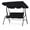 Black, variant on 3 Seat Outdoor Porch Swing with Adjustable Canopy, Patio Swing Chair with Stand,Outdoor Swings for Adults,Blue/White