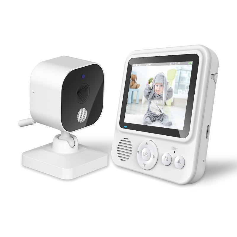 2.5-inch video monitor, 720P high-definition image quality, 1500 mAh large battery, wireless with screen and language intercom, sleep music soothing, sleep and real-time temperature monitoring