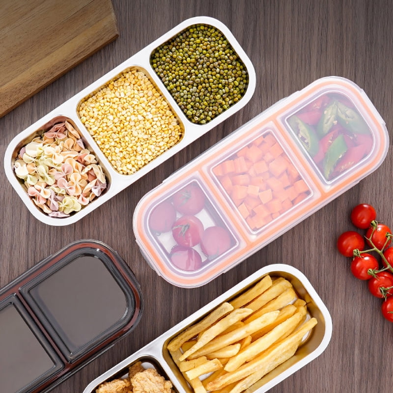 Stainless Steel 3-Compartment Snack Box With Lids - Reusable Divided Food Container For Home, Travel, & On-the-Go