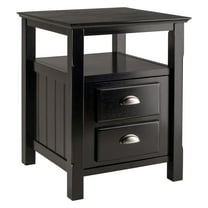 Winsome Timber Nightstand with Door, Black Finish