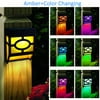 Kanstar Pack of 4 Solar Powered Color Changing Mount Light Outdoor Landscape Garden Yard Fence Amber