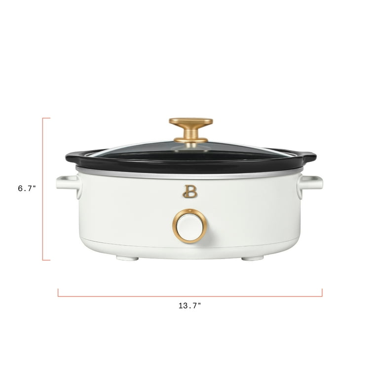 Beautiful 2.5 Qt Dip and Serve Manual Slow Cooker, White Icing by