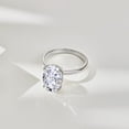thumbnail image 4 of Flydeer 3.5CT Oval Cut 925 Silver Solitaire 8A Zirconia 18K Silver-Plated Engagement Rings for Women, Classic Promise Ring for Her Silver Size 5, 4 of 8