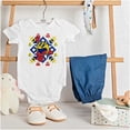 thumbnail image 3 of Ugly Christmas Pixel PACMAN Snowflake Romper Boys or Girls Infant Baby Brisco Brands 24M, 3 of 6