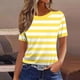 thumbnail image 4 of Camiseta de Manga Corta de Verano para Mujeres Delgada Moda Casual Impresa No Estructurada Cuello Redondo Mujer Manga Corta Tops Casual, 4 of 4