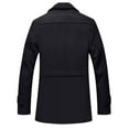 thumbnail image 2 of guisaled Men's Wool Blend Coats Double-Layer Collor Zipper Winter Warm Windbreaker Single Breasted Fashion Solid Casual Pea Coat, 2 of 3