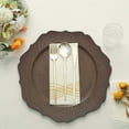 thumbnail image 5 of Efavormart 6 Pack | 13" Rustic Brown Wooden Textured Acrylic Charger Plates With Scalloped Rim, 5 of 11