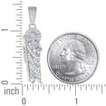 thumbnail image 2 of 925 Sterling Silver Mens Round Baguette Cubic Zirconia St. Jude Religious Charm Pendant 40.4x8.3mm Wide Necklace for Men, 2 of 2