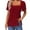 Red, variant on TSADFHJI White Tank Tops Women High Neck Summer Vest Loose Pleated Square Neck Short Sleeve Top Curved Hem Loose Large Size Women's Top L Black