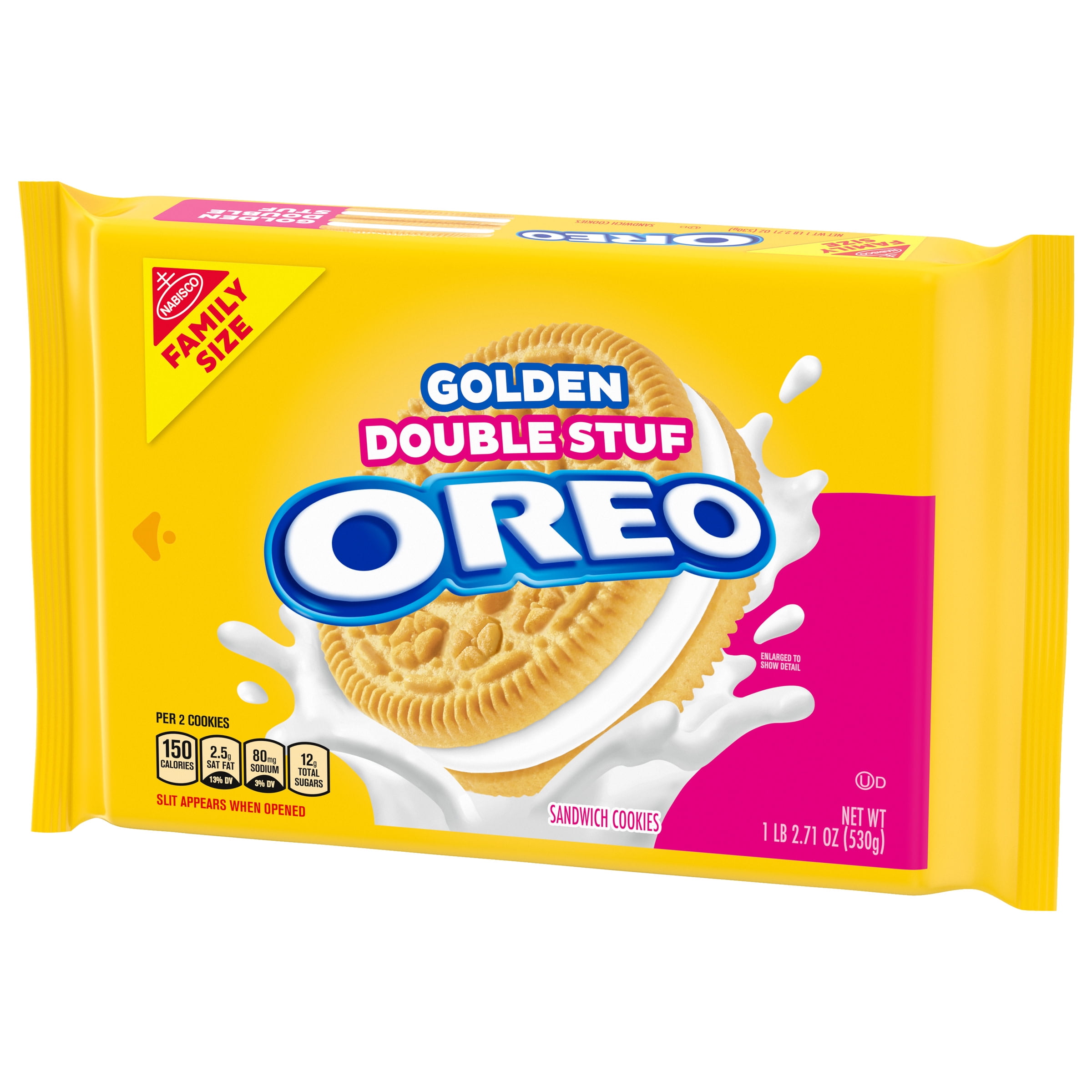 OREO Double Stuf Golden Sandwich Cookies, Family Size, 18.71 ...