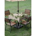 thumbnail image 5 of Square Outdoor Tablecloth with Umbrella Hole Farmhouse Green Garland Outside Table Cloth Waterproof Patio Table Cover Spring Vintage Black Plaid Beige Zipper Tablecloths for Picnic Camping 60x60 Inch, 5 of 8