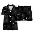 thumbnail image 4 of OJSFQUFP Girls Shorts Set Toddler Short Sleeve Print Shirts Tops Pants Outfits Button, 4 of 6