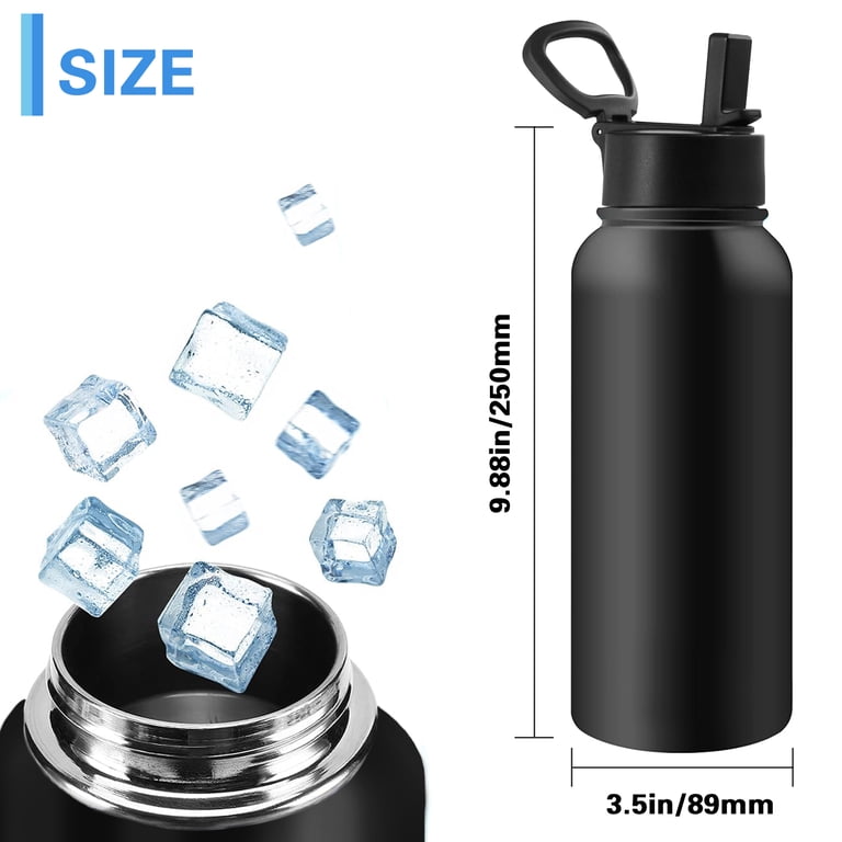 ZIQIAN 32oz Insulated Sports Thermos, Stainless Steel, Leakproof, Hot/Cold,  with Straw Lid - Walmart.com