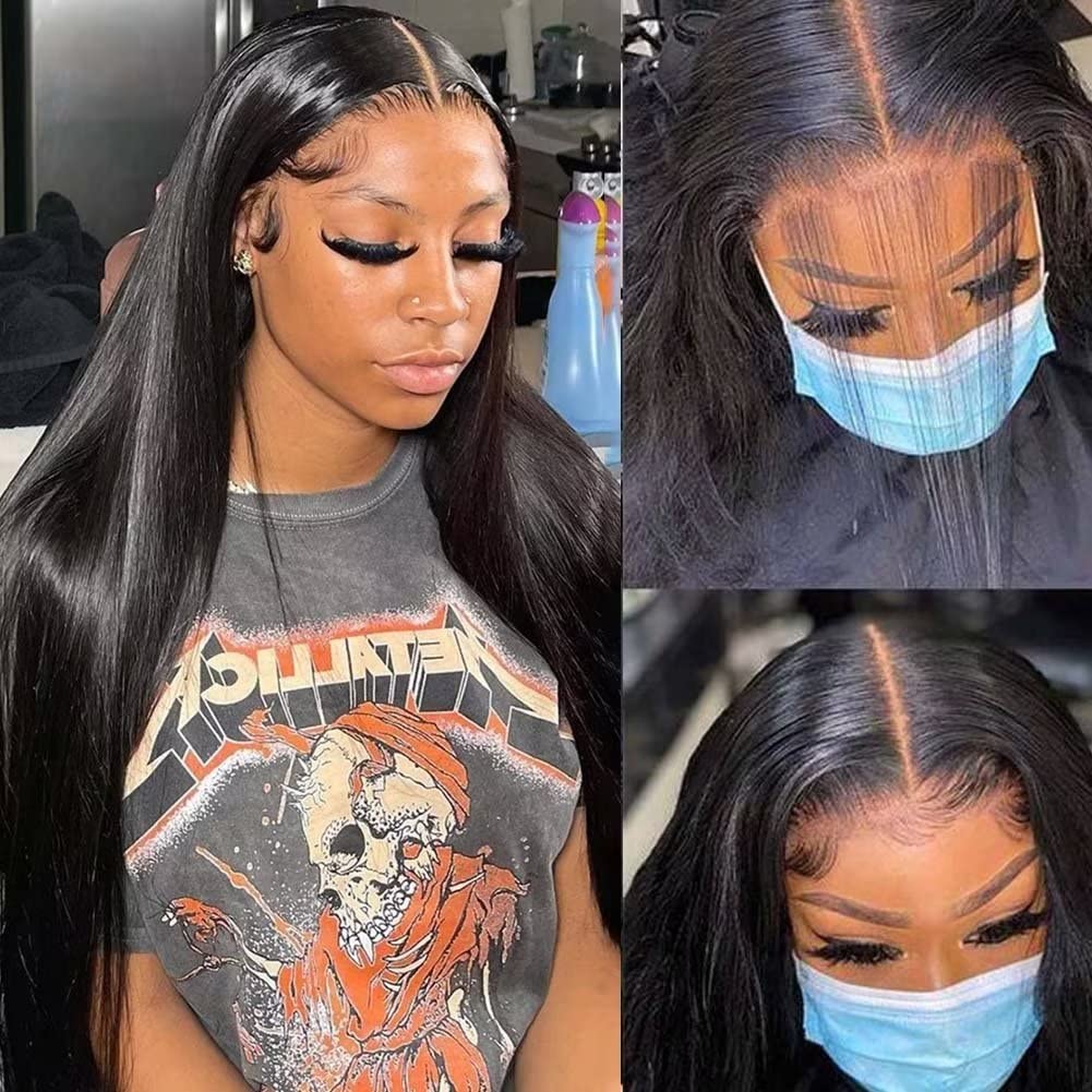 28 Inch 5x5 HD Lace Closure Wigs Human Hair Pre Plucked 180  display picture 2