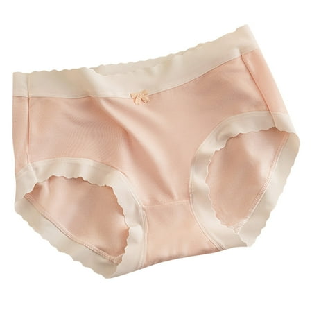Kmdttou Panties for Women Pack Cotton Underwear Traceless Basic Edition Mid Waist Fashion Breathable Pants (Regular & Plus Size)