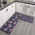thumbnail image 2 of Pioneer Flower Floral Print Pattern Kitchen Rugs Sets Of 2,Anti Fatigue Kitchen Mat Rugs Non Slip Washable,Decorative Kitchen Floor Mats for Kitchen,Sink,Laundry,17"X30"+17"X47", 2 of 7